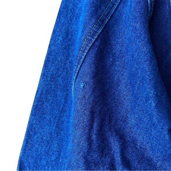 Elk Canyon Y2K Wolf Embroidered Denim Trucker Biker Jacket Mens L - Picture 3 of 4